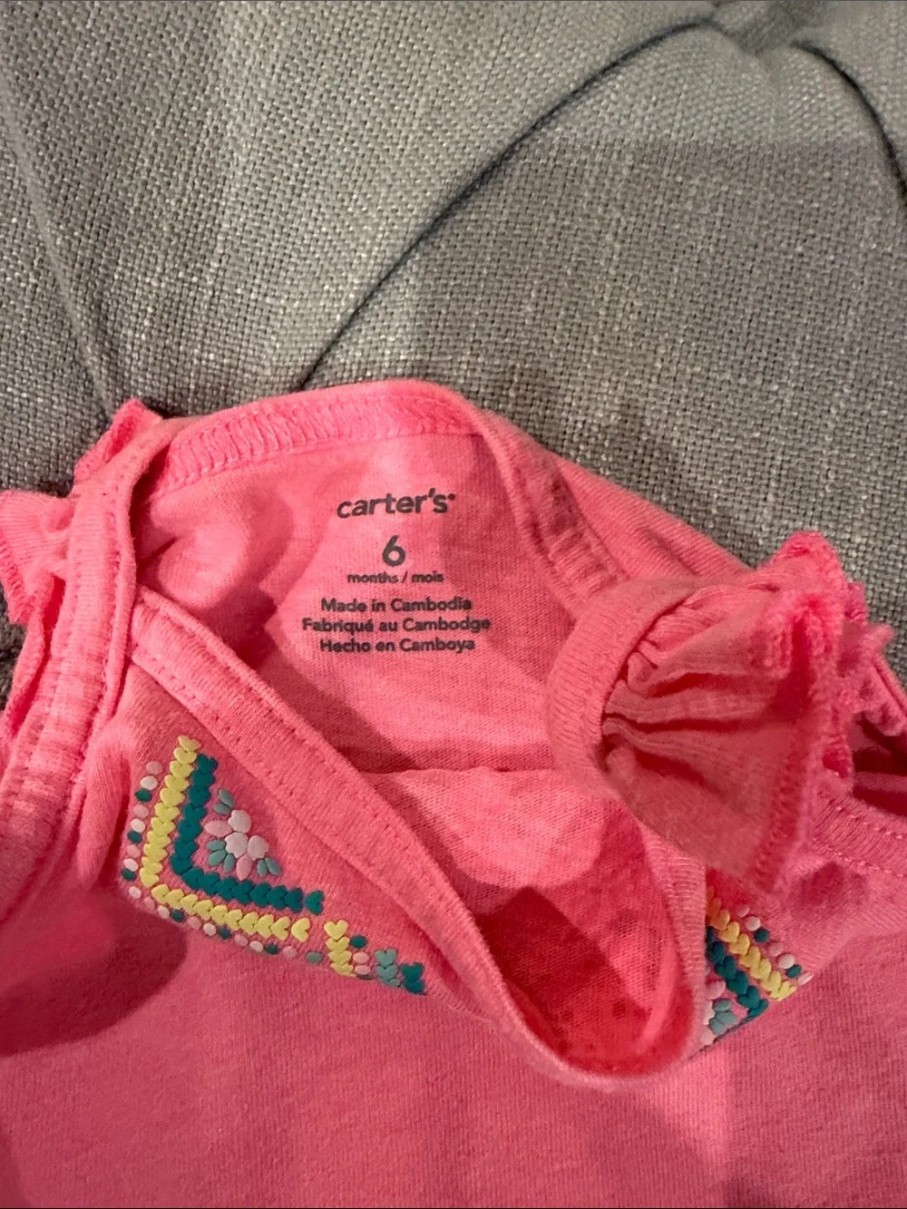Carter's Pink Paisley Bodysuit and White Paisley Cuff Pants